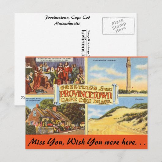 Massachusetts Provincetown Briefkaart (Voorkant / Achterkant)