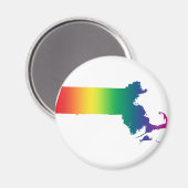 Massachusetts Rainbow Gay Pride Equality Magneet (Voorkant / Achterkant)