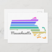 Massachusetts Rainbow Minimalist Vacation Pride Briefkaart (Voorkant / Achterkant)