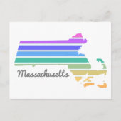 Massachusetts Rainbow Minimalist Vacation Pride Briefkaart (Voorkant)