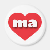 Massachusetts Red Heart - Ik hou van MA Magneet (Voorkant)