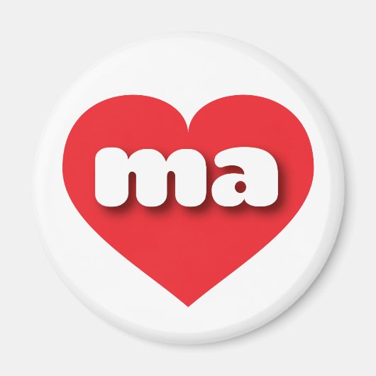 Massachusetts Red Heart - Ik hou van MA Magneet (Voorkant)