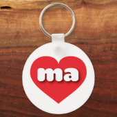 Massachusetts Red Heart - Ik hou van MA Sleutelhanger (Voorkant)