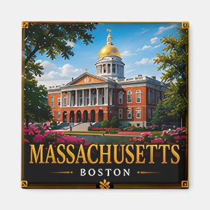 🏛️ Massachusetts Reis Souvenir Eerste Bezoekers Magneet
