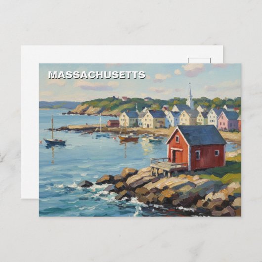 Massachusetts Reizen Briefkaart (Voorkant / Achterkant)