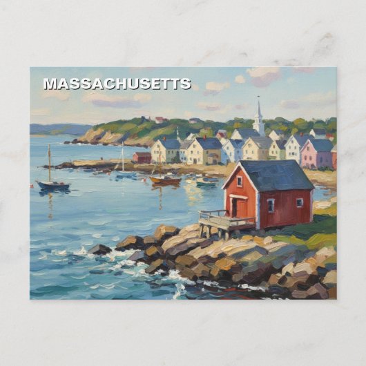 Massachusetts Reizen Briefkaart (Voorkant)