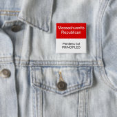 Massachusetts Republican Vierkante Button 5,1 Cm (In situ)