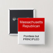 Massachusetts Republican Vierkante Button 5,1 Cm (Voorkant /achterkant)