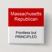 Massachusetts Republican Vierkante Button 5,1 Cm (Voorkant)
