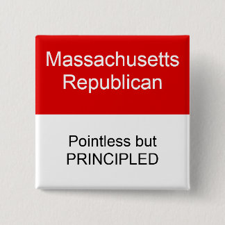 Massachusetts Republican Vierkante Button 5,1 Cm