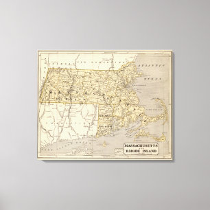 Massachusetts, Rhode Island Canvas Afdruk