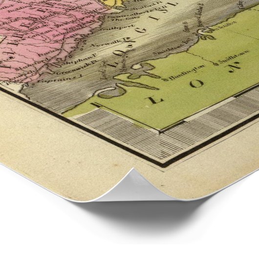 Massachusetts Rhode Island en Connecticut 2 Poster (Hoek)