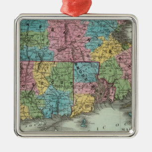 Massachusetts Rhode Island en Connecticut Metalen Ornament