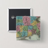 Massachusetts Rhode Island en Connecticut Vierkante Button 5,1 Cm (Voorkant /achterkant)