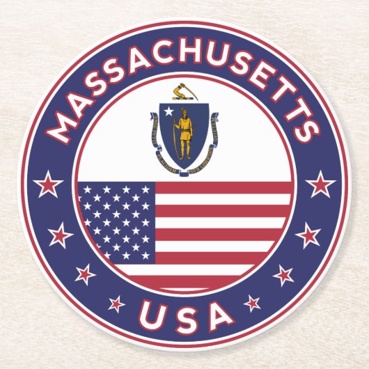 Massachusetts Ronde Kartonnen Onderzetter (Voorkant)
