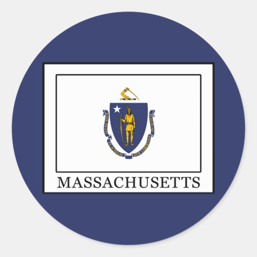 Massachusetts Ronde Sticker (Voorkant)