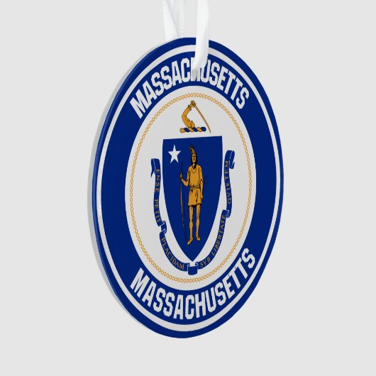 Massachusetts Round Emblem Ornament (voorkant)