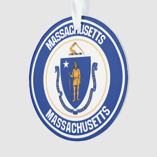 Massachusetts Round Emblem Ornament (voorkant)