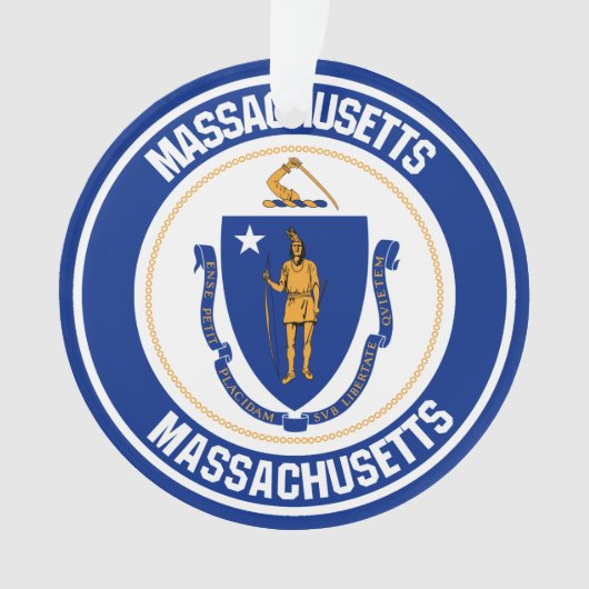 Massachusetts Round Emblem Ornament (voorkant)