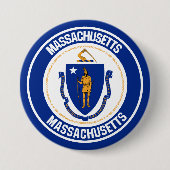 Massachusetts Round Emblem Ronde Button 7,6 Cm (Voorkant)