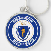 Massachusetts Round Emblem Sleutelhanger (Voorkant)