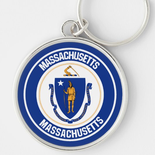Massachusetts Round Emblem Sleutelhanger (Voorkant)