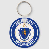 Massachusetts Round Emblem Sleutelhanger (Voorkant)