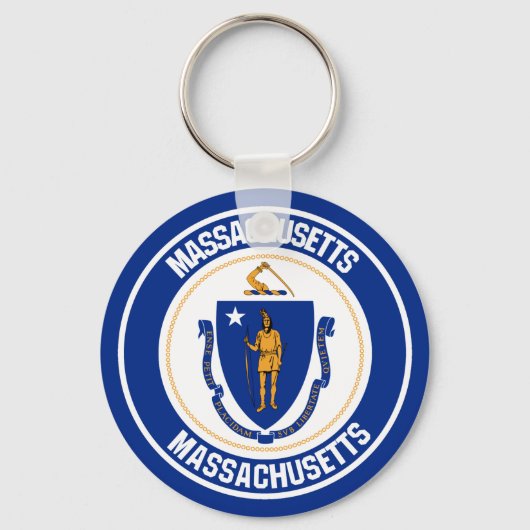 Massachusetts Round Emblem Sleutelhanger (Voorkant)