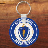 Massachusetts Round Emblem Sleutelhanger (Voorkant)