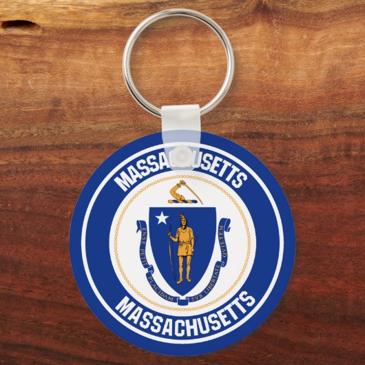 Massachusetts Round Emblem Sleutelhanger (Voorkant)