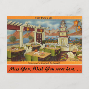 Massachusetts, Ruby Foo's Restaurant, China Town Briefkaart