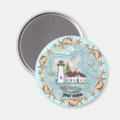 Massachusetts Schelpen Vuurtoren magneet (Voorkant / Achterkant)