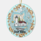 Massachusetts Schelpen Vuurtoren Ornament (Links)