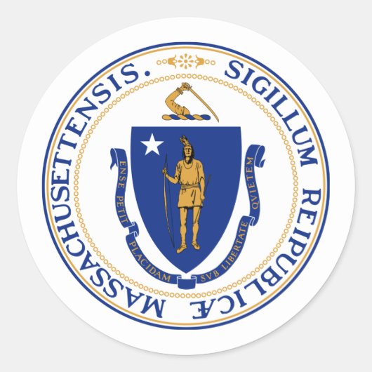 Massachusetts Seal, zegel van Massachusetts Sticke (Voorkant)