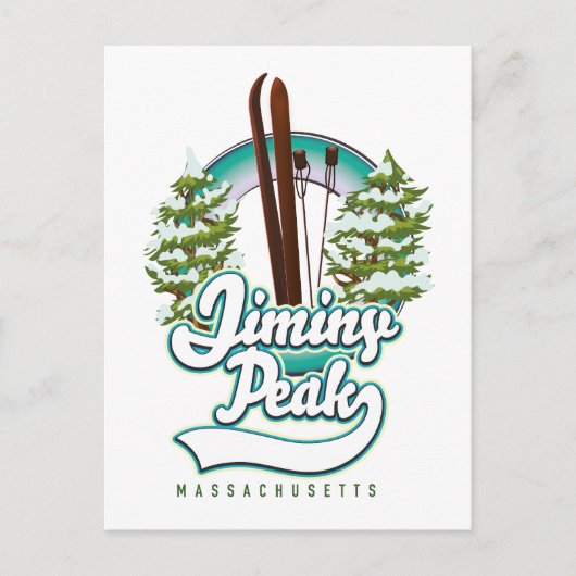 massachusetts ski logo briefkaart (Voorkant)