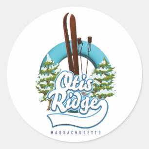 massachusetts ski logo klassieke ronde s sticker