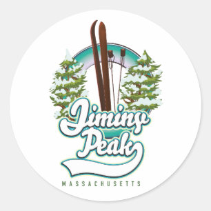 massachusetts ski logo ronde sticker