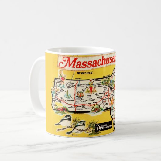 Massachusetts Staat kaart mok (Voorkant links)