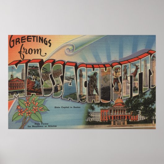 Massachusetts (staatskapitaal/ventilator) poster (Voorkant)
