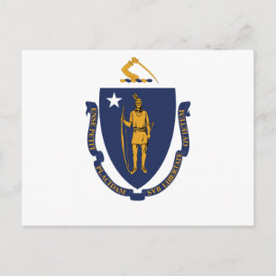 Massachusetts Staatsvlag Bay State Indian & Motto Briefkaart
