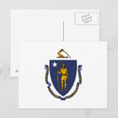 Massachusetts Staatsvlag Briefkaart (Voorkant / Achterkant)