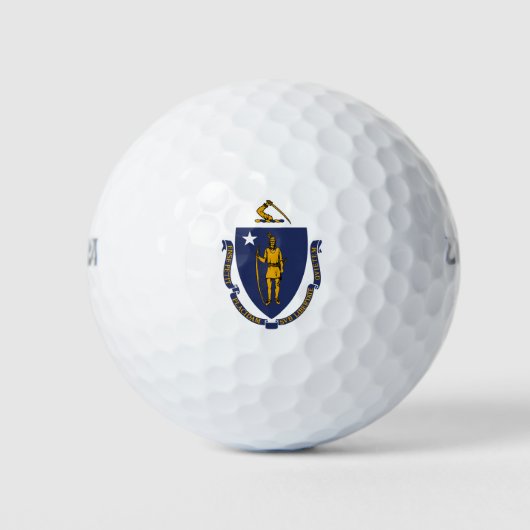 Massachusetts Staatsvlag Golfballen (Voorkant)