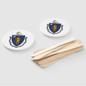 Massachusetts Staatsvlag Handwaaier (Niet-gemonteerd)