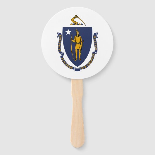 Massachusetts Staatsvlag Handwaaier (Voorkant)
