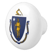 Massachusetts Staatsvlag Keramische Knop (Rechts)