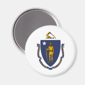 Massachusetts Staatsvlag Magneet (Voorkant / Achterkant)