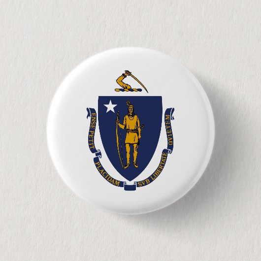 Massachusetts Staatsvlag Ronde Button 3,2 Cm (Voorkant)