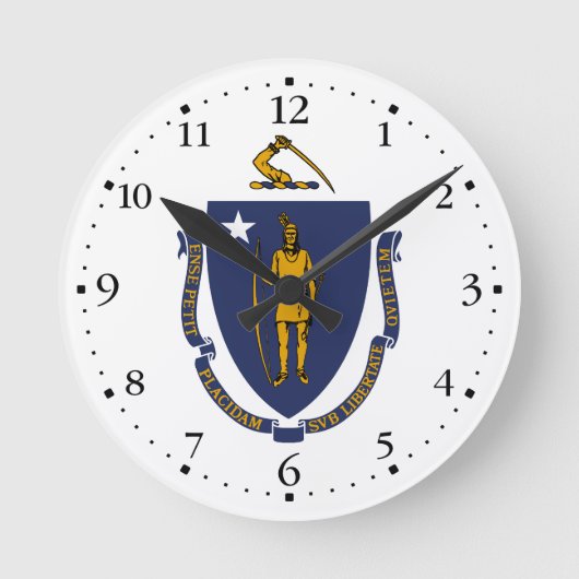 Massachusetts Staatsvlag Ronde Klok (Voorkant)