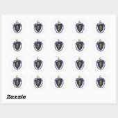 Massachusetts Staatsvlag Ronde Sticker (Vel)
