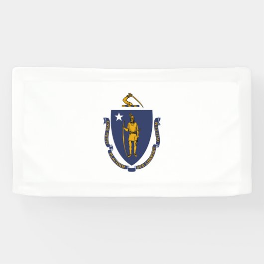 Massachusetts Staatsvlag Spandoek (Horizontaal)